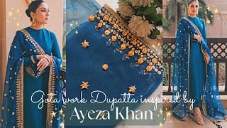 Ayeza Khan inspired Gota work dupatta design✨hand embroidery design✨Gota work design [upl. by Carrew148]