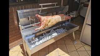 1500 mm Dual Fuel Spit Rotisserie  Flaming Coals [upl. by Dilan]