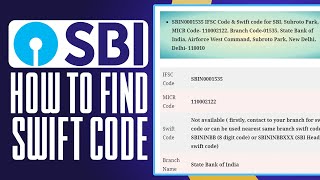 How To Find Swift Code Of SBI Bank 2024 Full Guide [upl. by Fried]