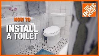 How to Install a Toilet  The Home Depot [upl. by Roxine]