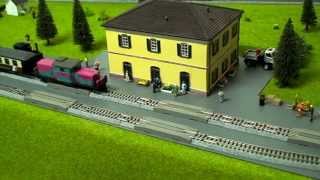 German H0e Narrow Gauge Layout  Roco and Liliput Locomotives [upl. by Reffinnej]