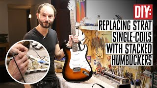 DIY Replacing Strat SingleCoils with Humbuckers [upl. by Inafetse]