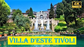 VILLA DESTE  Tivoli Gardens  ITALY  4K  Rome  Giardini Delle Meraviglie [upl. by Oaoj]