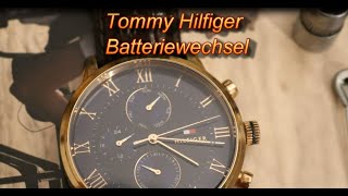 Tommy Hilfiger Batterie tauschen  Schraubverschluss ohne Spezialwerkzeug öffnen Armbanduhr [upl. by Odnam333]