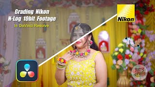 How to Color Grade Nikon NRAW with NLog in DaVinci Resolve [upl. by Aserej]