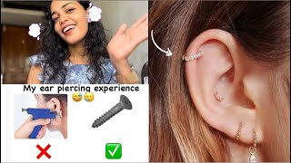 My ear piercing experience 🥲🥹most requested one😅🤌🏻earpiercing [upl. by Block]