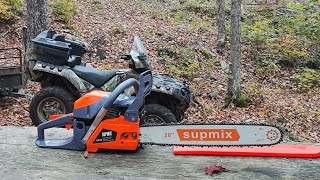 Supmix 62 cc Chainsaw 20 inch Bar  Set up and my initial thoughts of the saw up at the cabin [upl. by Yborian315]