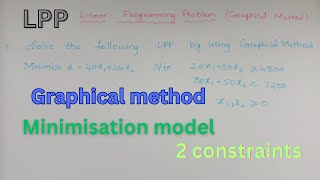 LPP  Graphical Method  Minimisation Model  2 Constraints [upl. by Eisler]