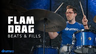 How To Play A Flam Drag On The Drums  Drum Rudiment Lesson [upl. by Aelem330]