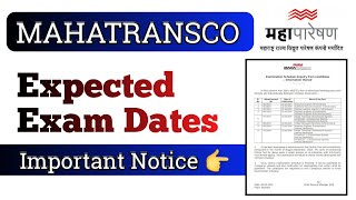 MSEB  MAHATRANSCO Exam Dates  Important Update  🔥 [upl. by Pisano]