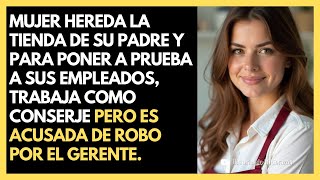 Mujer hereda la tienda de su padre y para probar a sus empleados trabaja como conserje [upl. by Howlan]