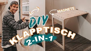 Platzsparender DIY 2in1 Klapptisch für Tiny House amp kleine Wohnungen selber bauen  EASY ALEX [upl. by Evangeline929]