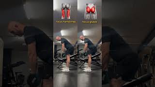 dumbbells RDL technique to target hamstrings vs glutesrdl hamstrings glutesgluteworkout gluteus [upl. by Assyram]