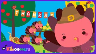 The Turkeys Go Waddling One By One  Fun Thanksgiving Song  The Kiboomers  Kids Songs [upl. by Jem]