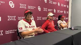 Oklahoma Softball Coach Patty Gasso and Players BYU Postgame Game 3 [upl. by Schonthal210]