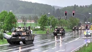 US Tanks amp Howitzers Passing Through German Town [upl. by Gherlein]