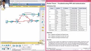 2414  3414 Packet Tracer  Troubleshooting PPP with Authentication [upl. by Noll]