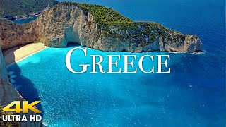 FLYING OVER GREECE 4K UHD  Amazing Beautiful Nature Scenery with Relaxing Music for Stress Relief [upl. by Klapp]