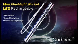 Garberiel EDC USB Rechargeable Mini Flashlight Pocket [upl. by Iramo]