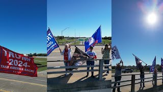 2024 President Trump Flag Bridge Celebration in Texas [upl. by Phillips]