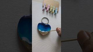 DIY RESIN KEYCHAIN 🌊 art artwork arte resin resinart resinartwork resingifts shorts diy 3d [upl. by Attolrac]