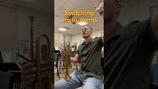 Switching trumpet to baritone in band musicteacher baritone trumpet banddirector [upl. by Itisahc]