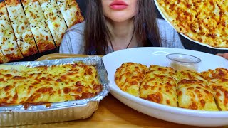 ASMR CREAMY PASTA  CHEESY BREAD MUKBANG  EATING SOUNDS [upl. by Bernita]