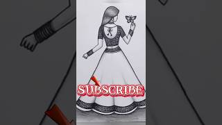 Girls dressing style drawing art pencilartsworld mychannel sketch 10 k views [upl. by Feetal64]