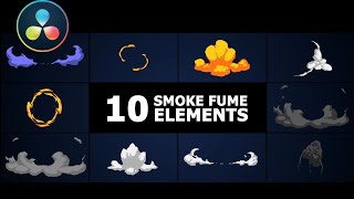 10 animated Smoke elements  DaVinci Resolve [upl. by Damha251]