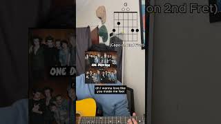 One Direction  18  Guitar cover with chord diagrams shorts [upl. by Ronyar490]