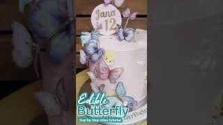 Edible butterfly using wafer paper cake butterfly [upl. by Welbie]