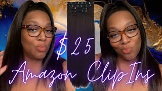 AMAZON CLIPINS HAIR EXTENSIONS 25  INSTALL TUTORIAL  CHEAP And THICK HAIR AMAZING RESULTS [upl. by Norrag]