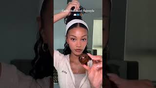 Curly headband hairstyle ✨howtostylenaturalhairhairtok hairstylehairtokhaircuthairstyle [upl. by Ainosal]