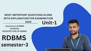 RDBMS  UNIT  Most important questions from examination 2024  semester3  ou [upl. by Laohcin]