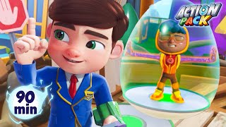 We Gotta Free Clay  Action Pack  Cartoon Adventures for Kids [upl. by Eilahs]