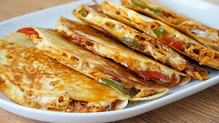 Quesadillas de pollo crujientes Quesadillas de pollo deshebrado con queso Muy jugosas y deliciosas [upl. by Draned]