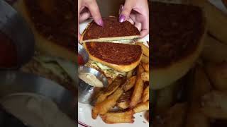 Burger  food 2021  steak au poivre  pomme frites  burger maison  caramelised onion shorts [upl. by Gavrilla]