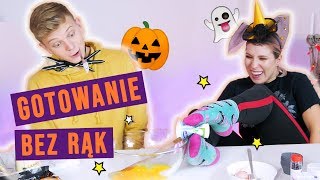 Gotowanie BEZ RĄK challenge 😱 Halloweenowe babeczki  Dominik Rupiński i Agnieszka Grzelak Vlog [upl. by Maura826]