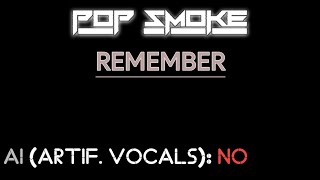 Pop Smoke  Remember Clean Acapella [upl. by Libby]