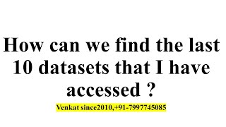 Mainframe tip to see recently accessed datasets shorts Shorts Mainframe venkatsince2010 ​ [upl. by Ryhpez365]