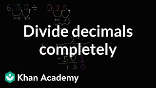 Dividing decimals completely  Arithmetic operations  5th grade  Khan Academy [upl. by Donal628]