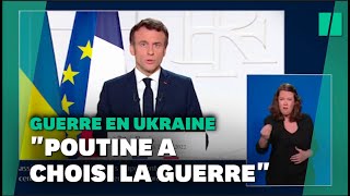 Allocution dEmmanuel Macron sur lUkraine 2 mars 2022 [upl. by Averill]