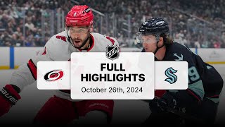 Hurricanes at Kraken  October 26 2024  NHL Full Game Highlights [upl. by Yleoj327]