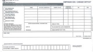 MYHow to fill Cheque Deposit Slip of CIMB Bank Malaysia [upl. by Rorry]