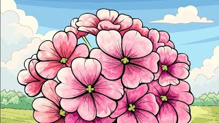 quotColoring by Number  Pink Flowers 🌸  Relaxing Floral Art Gamequot [upl. by Uund]