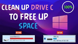 How To Clean Drive C In Windows 1011  FREE UP STORAGE [upl. by Anohsal]