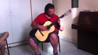 aniello desiderio trying a Lefteris Kalantonis guitar [upl. by Anerac]