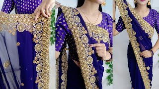 Heavy Work Saree Wearing This way perfectlyHow to drap Heavy work SareeSaridraping Saundaryaa [upl. by Iduj]