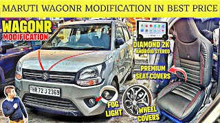 WAGON R MODIFICATION ✅ BASE TO TOP 🔥 PREMIUM SEAT COVER INSTALLED 🤯 KAROL BAGH ✅ [upl. by Namlaz204]