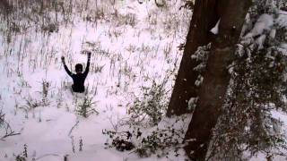 Snow sledding in wetsuits and skim boards [upl. by Nospmas333]